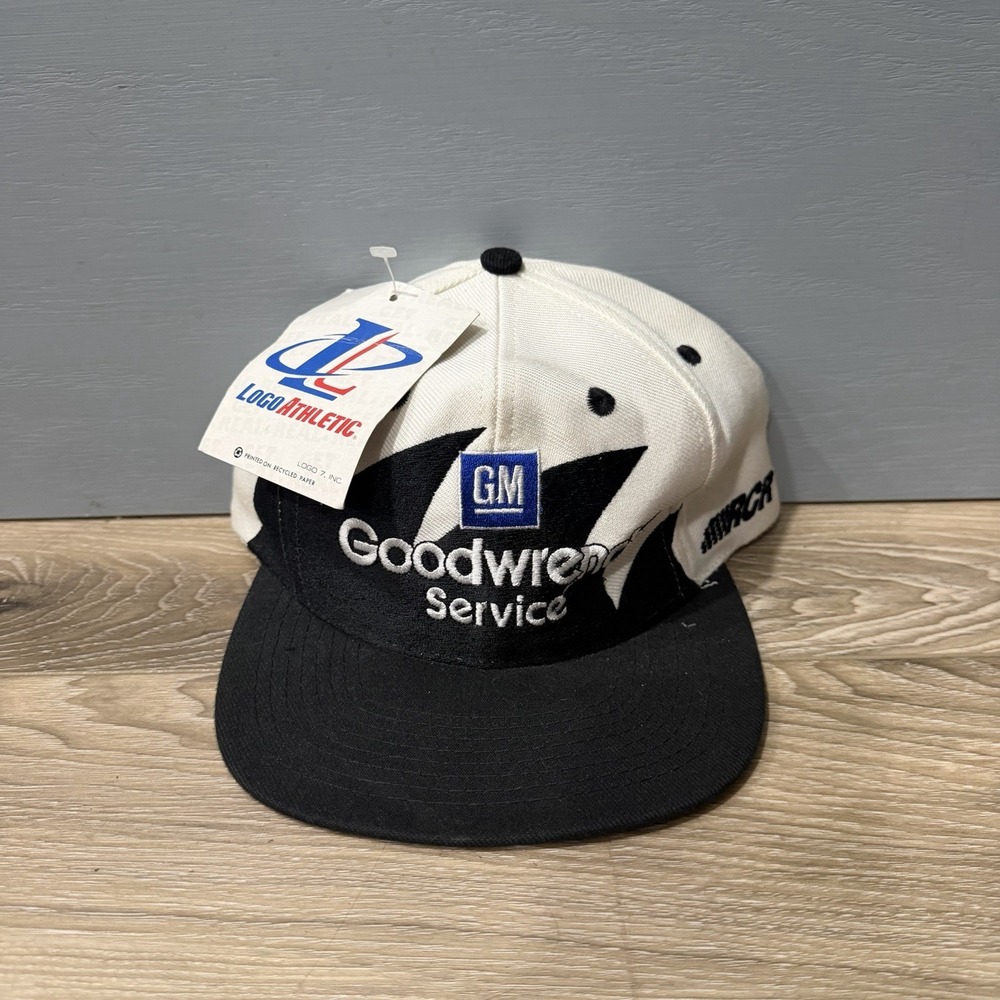 Vtg 90s NWT Dale Earnhardt Goodwrench NASCAR Shark Tooth Snapback Hat Logo Athl